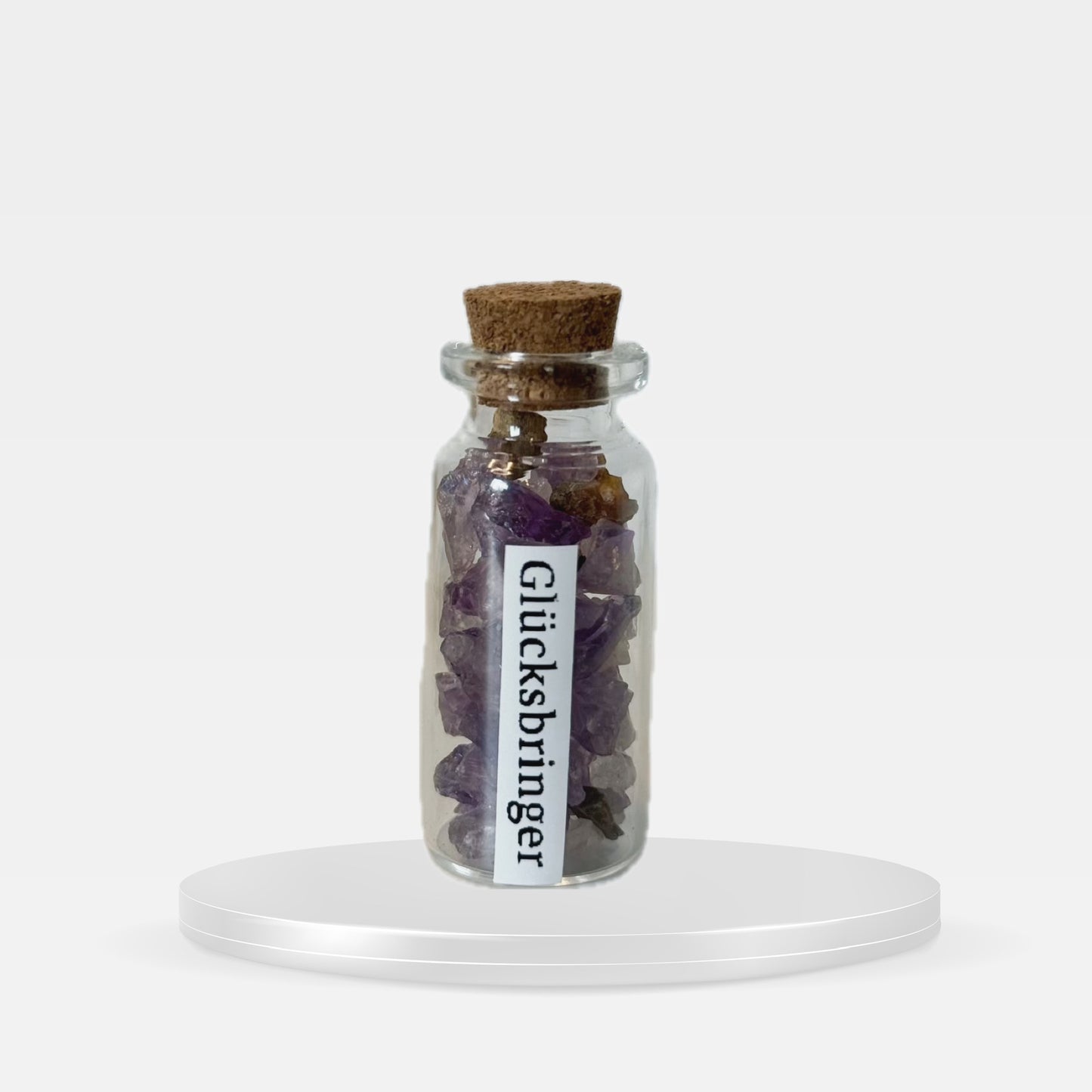 Glücksbringer | Zitrin | Amethyst | Glasfäschchen für Erfolg und Ruhe