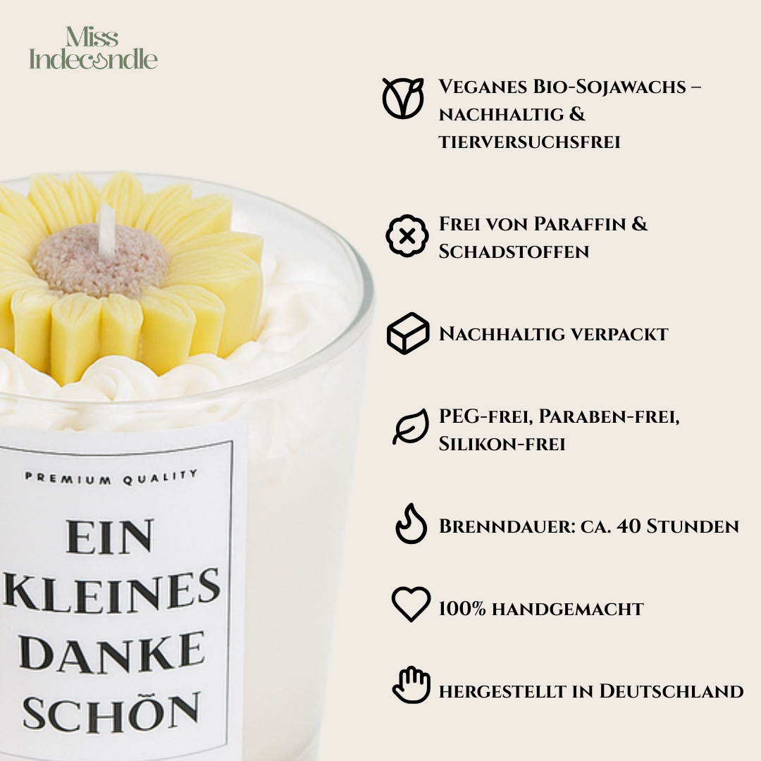 Sojawachskerze| Ein kleines Dankeschön  🌻 | 100% handgemacht